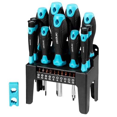 Set Cacciaviti 22 Pezzi HardGyro 220 Magnetic. Acciaio CR-V, 10 Punte S2 Antiruggine, Magnetizzatore Incluso, 4 Cacciaviti Precisione, Supporto per Utensili Organizzato e Funzionale