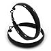Medium Black Enamel Hoop Earrings - 5.5cm Diameter