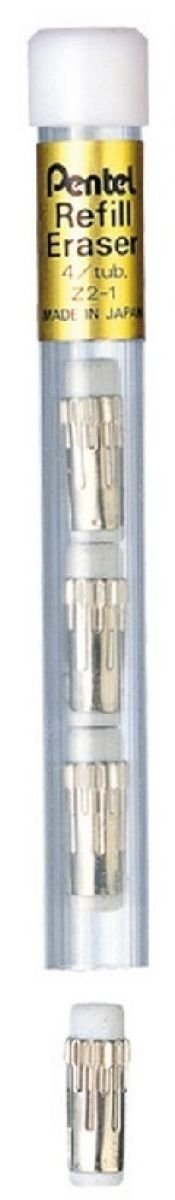 Pentel Refill Erasers Tips For Graphgear 1000 Automatic Proffesional Drafting Mechanical Pencil Z2-1N (Pack Of 1 - 4 Pieces)
