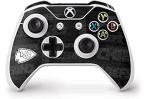 Skinit Decal Gaming Skin Compatible with Xbox One S Controller - Officially Licensed NFL Kansas City Chiefs Black & White Design