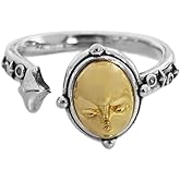 Vintage Lilith Star Cocktail Rings for Women Men Adjustable Personalized Face Ring Open Wrap Knuckle Middle Finger Band Rings Fashion Thumb Unique Comfort Fit Jewelry Gothic Punk Style