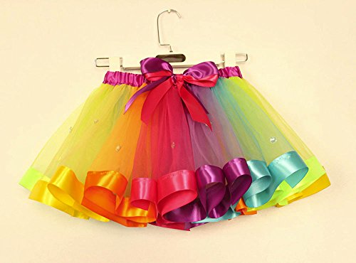 image for CieKen Toddler Kids Cute Tutu Dress,Girls Petticoat Rainbow Pettiskirt