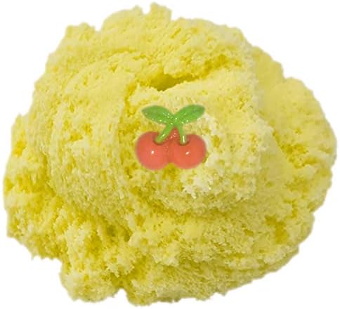 COKIME Cloud Slime, 8 OZ Yellow Jumbo Cotton Candy Snow Slime with Charm, Stress Relief Toy for Girls and Boys