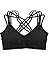 Humble Chic Criss Cross Padded Sports Bra - Light Support Seamless Wireless Strappy Bralette, Black One Size