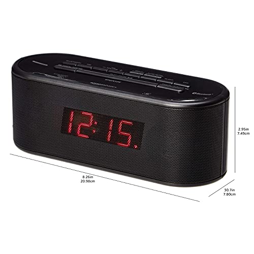 Amazon Basics Digital Alarm Clock with FM Radio, USB Charging Port and