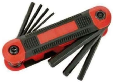 8 PC Folding Allen Hex Key Wrench Set - 1.5, 2, 2.5, 3, 4, 5, 6, 8 Metric