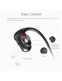 Auriculares Bluetooth TRITINA resistentes al agua   Diseñado para comodidad deportiva y ajuste seguro   resistente al sudor, auriculares IPX7 con estéreo HD con micrófono, batería mejorada de 7   9 horas, carcasa rígida, Negro), TR SBH08 BK+