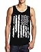SpiritForged Apparel Distressed White USA Flag Men's Tank Top, Black Large