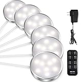Albrillo Under Cabinet LED Lighting with Remote Control, Dimmable Under Counter Lighting for Kitchen Closet Cupboard Shelf Puck Lights, Natural White 4000K