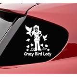 Slap-Art Crazy Bird Lady Vinyl Decal Sticker