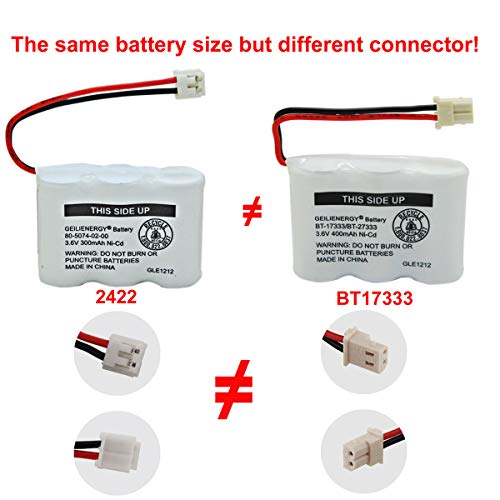 GEILIENERGY 2/3AA 3.6V NI-CD Cordless Phone Battery Compatible with at&T 2422 80-5074-00-00 1165 4200 E1802(2 Pack) - Thumbnail 2