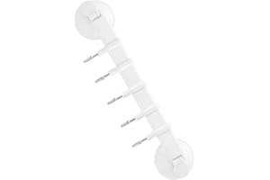 OSALADI Strong Suction Cup Wall Hooks 5-Row Kitchen Hanging Rack for Utensils Towels Coat Storage Bathroom