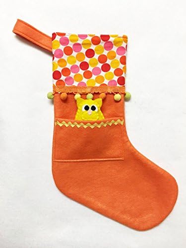 Orange Stocking with Yellow Cat Ornament