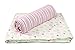 Spasilk 100% Cotton Muslin Swaddle Blankets, Pink Flowers, 2 Count