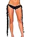 iHeartRaves Black Ribbon Tie Ultra Low Rise Booty Shorts (One Size Fits Most)
