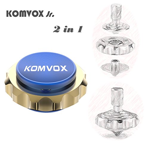 KOMVOX Jr. 2 IN 1 Fidget Spinner Metal Finger Spinning Top Brass Wheel for EDC, ADHD, Anxiety and Pressues Relief (Blue Set)