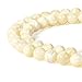 HAAMIIQII 60pcs 6mm Natural White Mother of Pearl Shell Beads Round Loose Gemstone Beads for Jewelry Making Strand 15 Inch