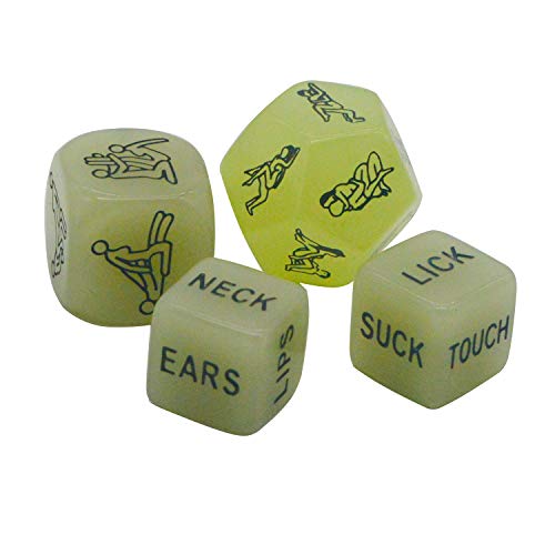 Funny and Romantic Role Playing Dice Luminous Dice Game Set of 4, Novelty Gift for Honeymoon bacherette Party,Him and Her, Bridal Shower, Groom Roast,Newlyweds, Wedding, Anniversary, Marriage - Thumbnail 4