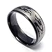 TEMEGO Jewelry Mens Stainless Steel Ring, Vintage Gothic Dragon Band,Black