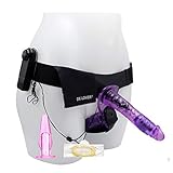 Strap On Harness Waist with Double Heads Role Play Color Purple