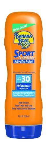 Banana Boat Sport Peformance Sunblock Lotion SPF 30, 8-Ounce Bottles (Pack of 2)
