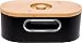 2-in-1 Modern Bread Box with Bamboo Cutting Board Lid - Space Saving Bread Bin by Mindful Design (Black)
