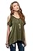 Bluetime Womens Casual Hollow Out Short Sleeve Off Shoulder Tunic Tops Shirt