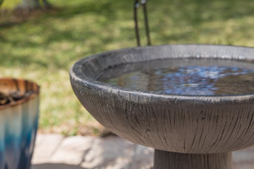 Kenroy Home 51018WDG Woodland Birdbath, 21" H, Wood Grain - Thumbnail 4