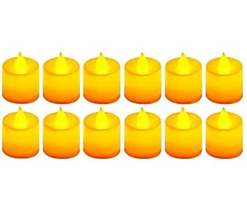 KERWA Made in India (Pack of 12) Battery Operated LED Candle || Candle Light || Wall Lighting Decoration || Diwali Decoration Light || Tealight Diya Decorative Lights for Home