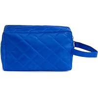 Leisureland Water Resistant Quilted Cosmetic Bags (L8"xH5"xW3.5", Royal Blue)