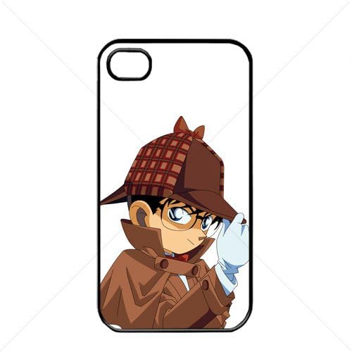 Detective Conan Manga Anime Comic Apple iPhone 4 / 4s TPU Soft Black or White case (Black)