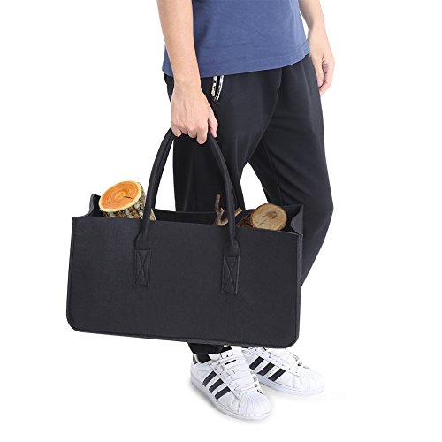Delaman Felt Firewood Wood Bag Carrier Outdoor Camping Log Totes Holder Storage
