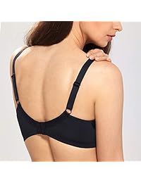 DELIMIRA Sujetador de encaje floral para dama, cobertura completa, sin espuma, talla grande