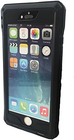 iPhone6 Plus Heavy Duty Protective Case , Shockproof Dustproof Aluminum Alloy Silica Gel Metal Tempered Glass Cover Case For iPhone 6 Plus 5.5" Screen (Black)