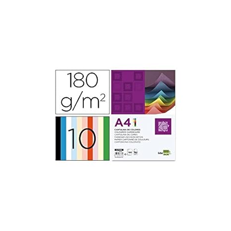Pack of 100 Coloured Card A4 180g 10 Colours: Amazon.co.uk: Office Products