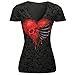 TAORE Long sleeve Women's Fashion Short Sleeves Style Skull Cotton T-Shirt Tops (USS=Label SizeM, Skull-B)