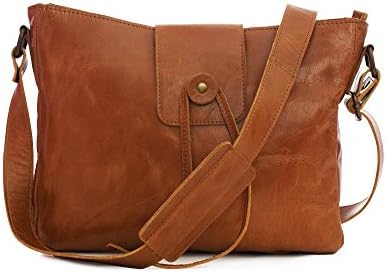 Artishus 13.5 inch Handmade Genuine Leather Satchel Laptop Briefcase Messenger Bag (Brown)