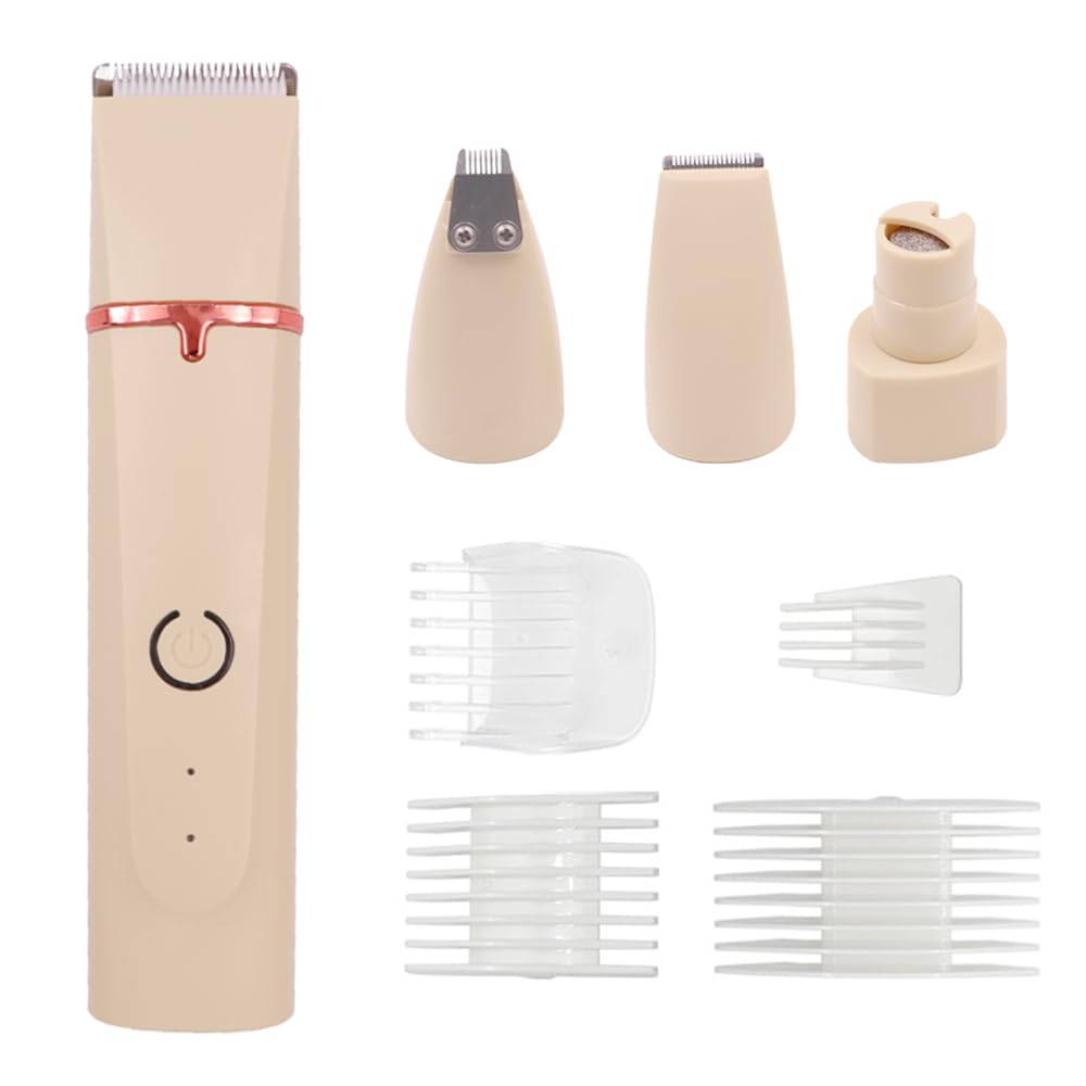 POFET Professional Pet Grooming Clipper Kit with 4 Replaceable Blades for Dogs Cats Quiet Rechargeable Waterproof