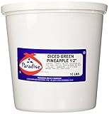 Paradise Diced Green Pineapple 1/2 Inch, 10 Pound Tub