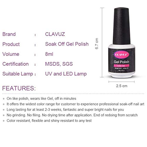 CLAVUZ Soak Of UV LED Gel Nail Polish,4pcs Coffee Colors Collection Kit New Start Manicure Nail Art Kits Gift Sets (BROWN002)
