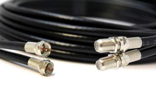 Twin Satellite Cable Extension Kit for Sky HD, Q, Freesat (20 METRES, BLACK)