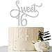 Sliver Glitter Sweet 16 Cake Topper -16th Birthday Cake Topper - Sweet Sixteen Themes Party Decoration Supplies