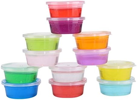 JM Future Glitter Slime Educational Crystal Jelly DIY Hand Putty Resin Mud Creative Kids Toy Gag Gift, Box of 12