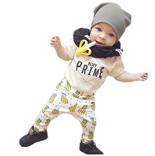 Matoen Baby Girls Boys Outfit Costume Set Clothes,Newborn Infant Kid Letter Print Tops+pants