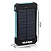 Solar Cell iPhone Smartphone Charger |Solar Power Battery Pack | Phone Power Bank With Water-Resistant Solar Panels | Fast 10,000mAh Portable Charger |Solar Bank With 2 USB Ports and Flashlight