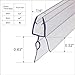 Frameless Shower Door Bottom Seal，Shower Door Bottom Sweep with Drip Rail for 1/4-Inch Glass, 36-Inch