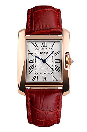 Carrie Hughes Women's Rome Square Quartz Watch Leather Band Waterproof Watch CH008