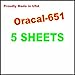 5 Sheets Oracal 651 Permanent, Adhesive Backed, Craft Vinyl Sheets 12"x12" Make Monograms Stickers Decals and Signs (WHITE)
