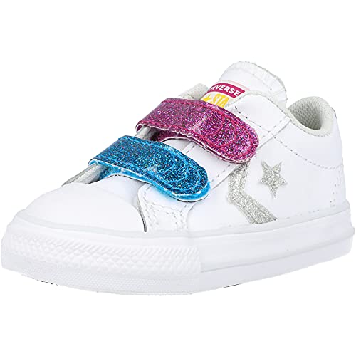 Converse Star Player 2V Ox White/Sail Blue Leather US Infant in