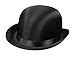 Adult Black Satin Derby Bowler Hat